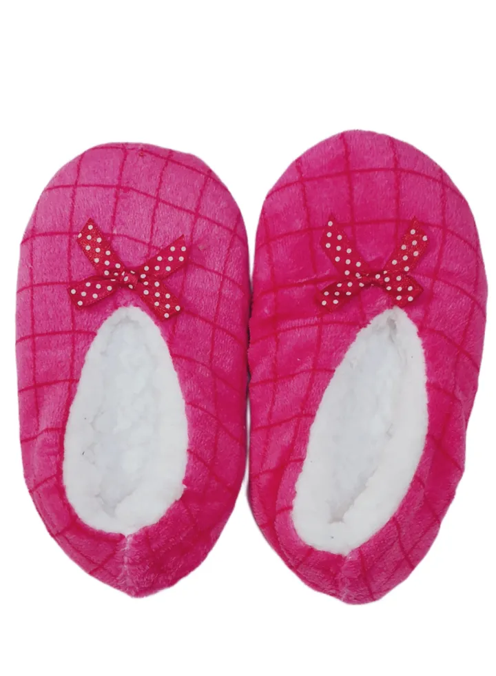 Kids unisex Winter fur baded laklok indoor shoes