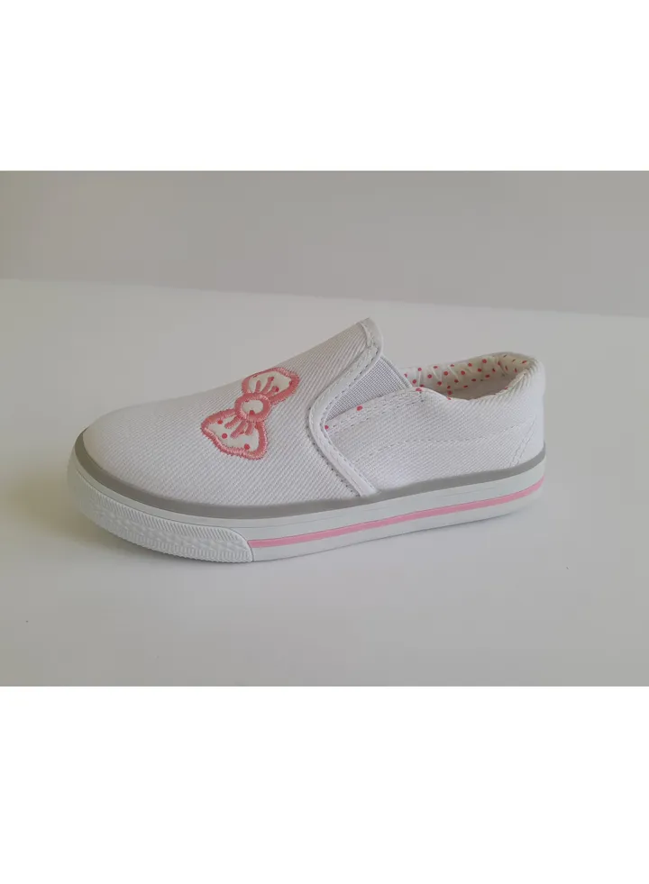 Flat Fashion Sneakers Comfort Easy Fitting Kids Shoes For Girl White