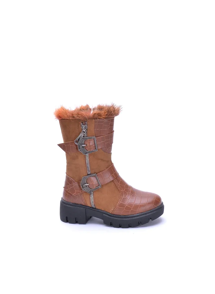 Girls Half Boot High Quality Leather-HAVAN