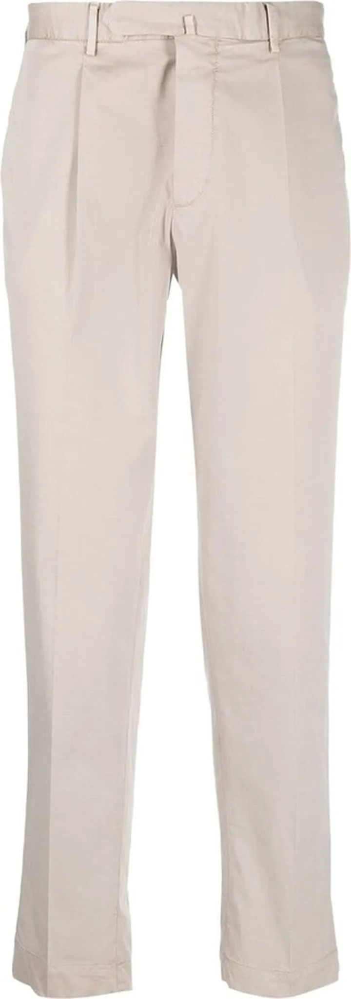 Stretch-Cotton Tapered Trousers