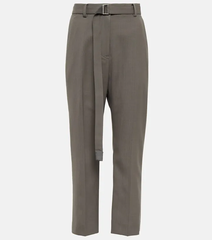 Satin-trimmed cropped pants