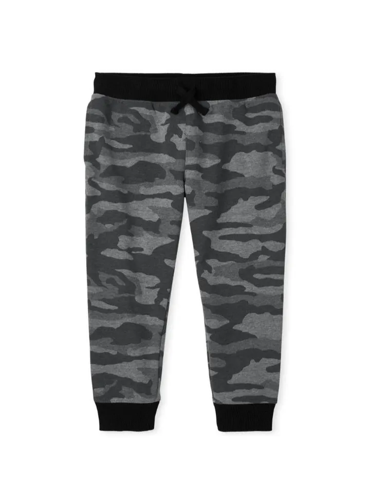 Camo Printed Casual Joggers Gray Steel