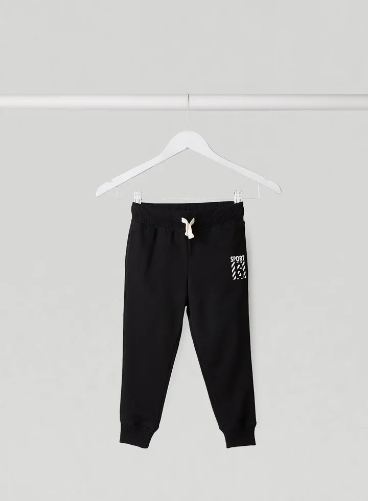 Kids Solid Joggers Black