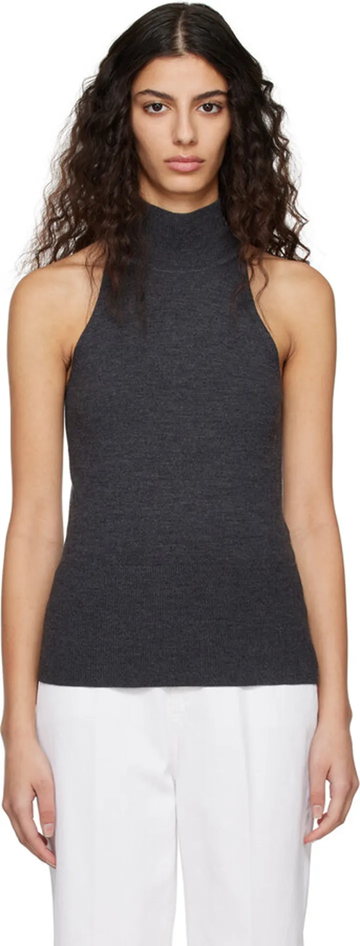 Totême Gray Pinched Seam Turtleneck