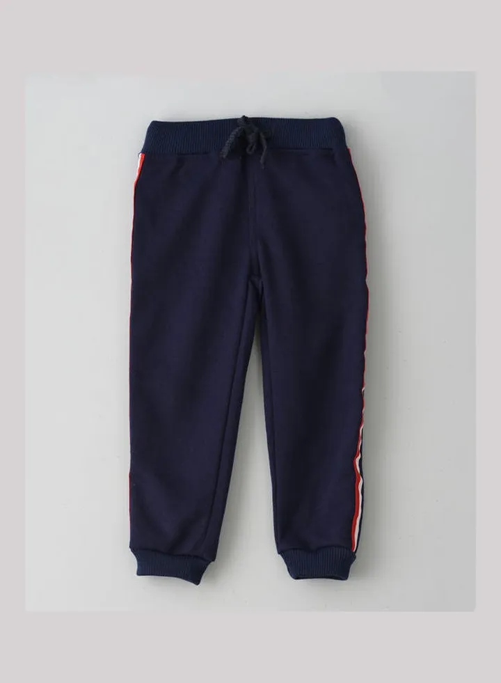 Casual Knitted Joggers Navy Blue