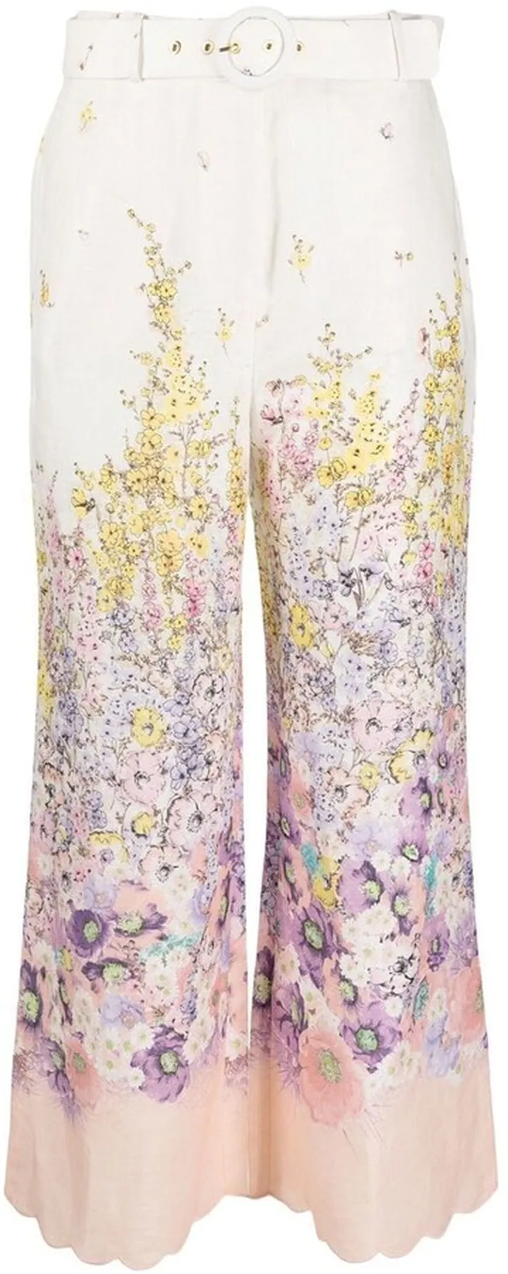 Floral-Print Cropped Trousers