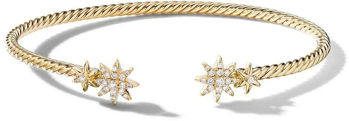 18kt yellow gold diamond Petite Starburst open bracelet