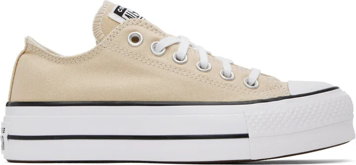 Converse Beige Chuck Taylor All Star Lift Platform Sneakers