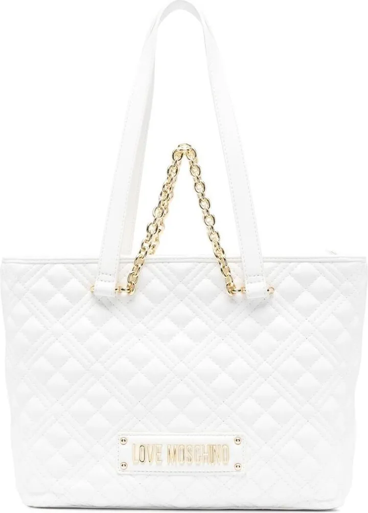 Quilted Logo-Plaque Tote Bag