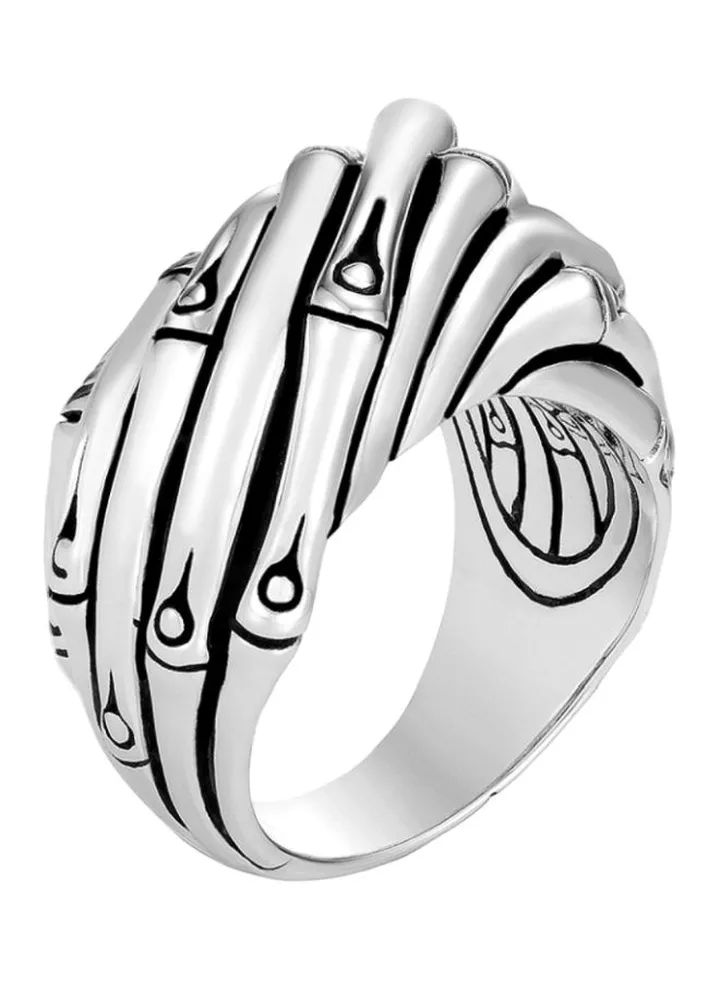 Bamboo Sterling Silver Ring for Women One Size