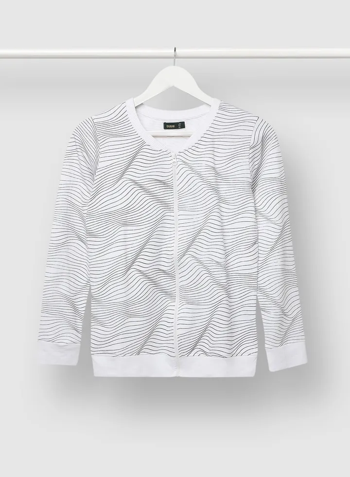Boys All-Over Print Jacket White/Black