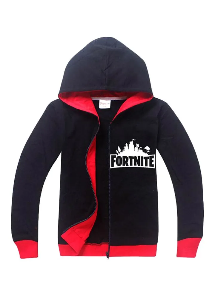 Printed Design Pure Cotton Long Sleeve Jacket Black/Red/White