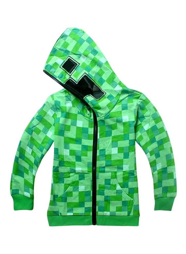 Printed Design Pure Cotton Long Sleeve Jacket Green/Black