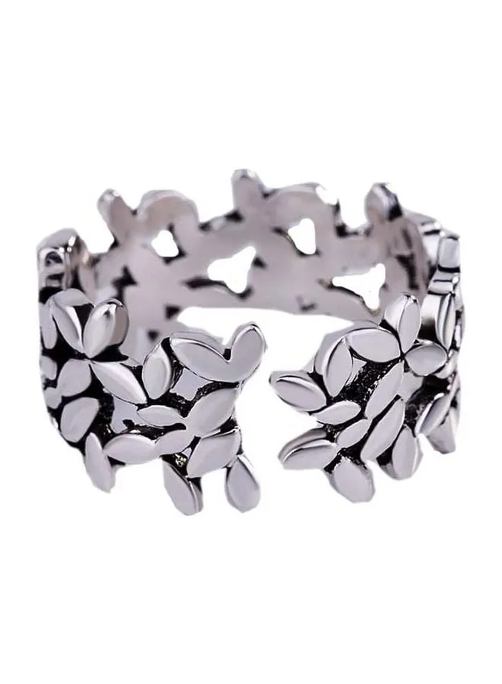 925 Sterling Silver Vintage Leaf Ring