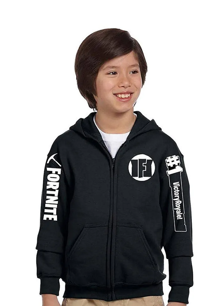 Printed Design Pure Cotton Long Sleeve Jacket Black/White