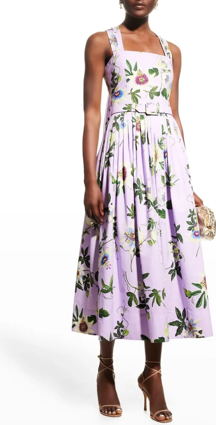 Passionflower Belted Midi Dress