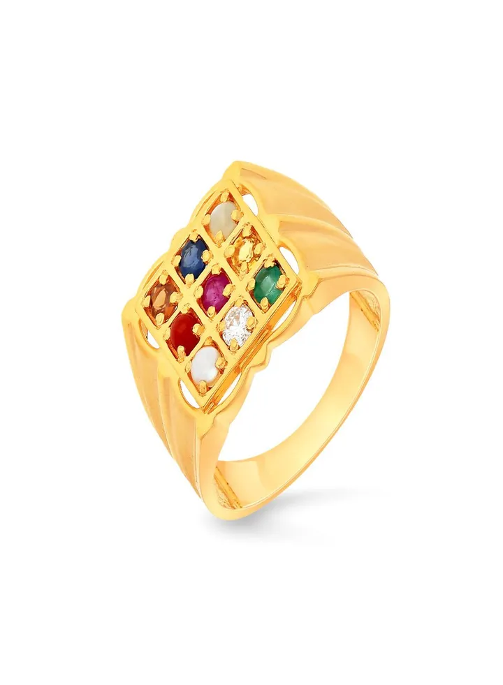 Malabar Gold and Diamonds 22 Carat 916 Purity Gemstone Ring PTRDNVR322RN1Y23