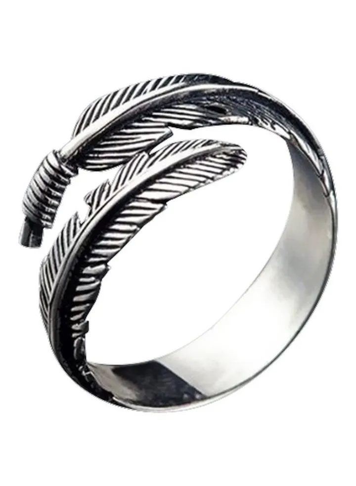 925 Sterling Silver Feather Designed Ring