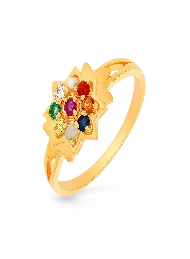Malabar Gold and Diamonds 22 Carat 916 Purity Gemstone Ring PTRDNVR363RN1Y12