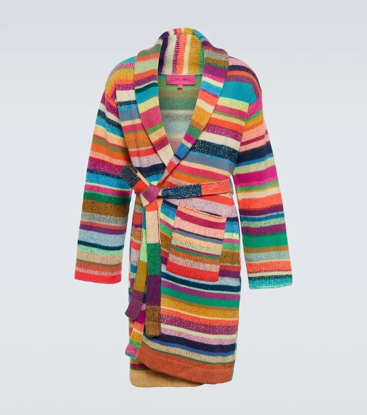 Striped cashmere robe