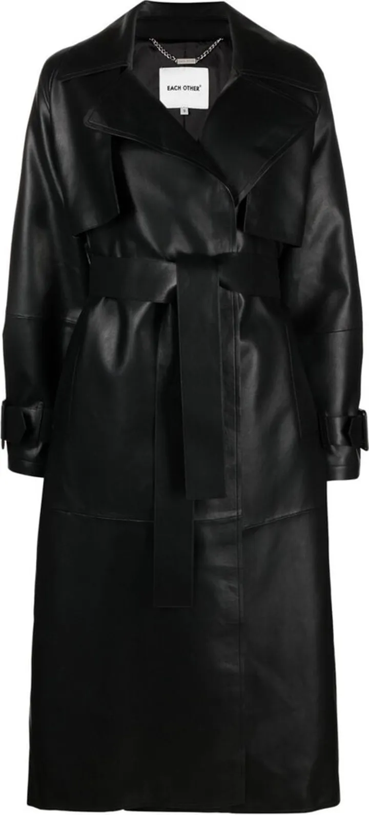 Faux Leather Trench Coat