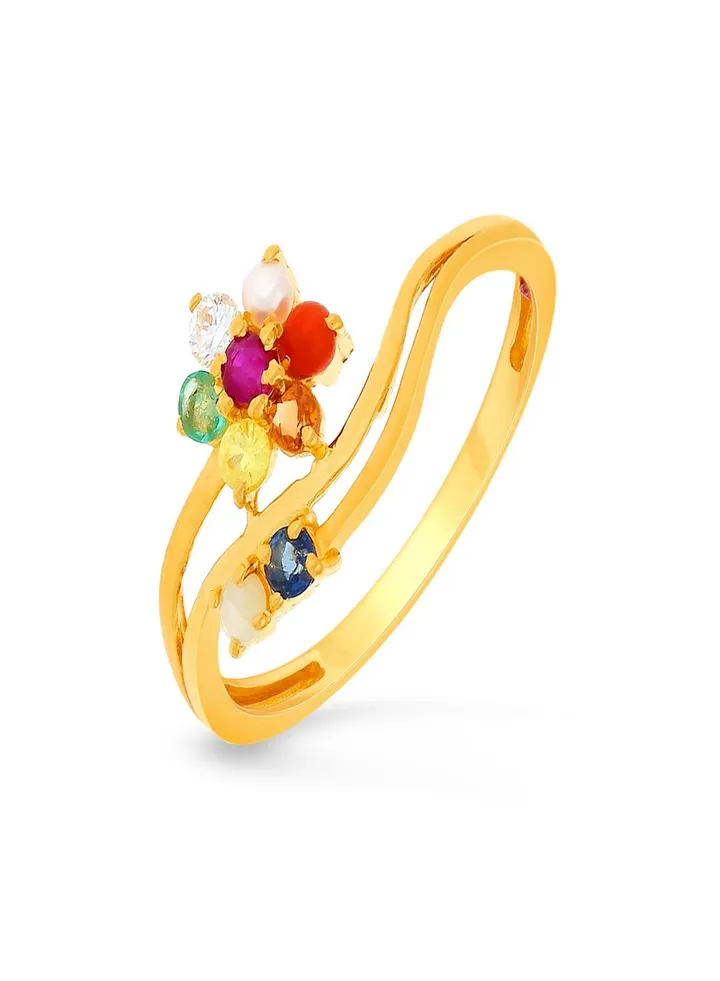 Malabar Gold and Diamonds 22 Carat 916 Purity Gemstone Ring PTRDNVR367RN1Y13