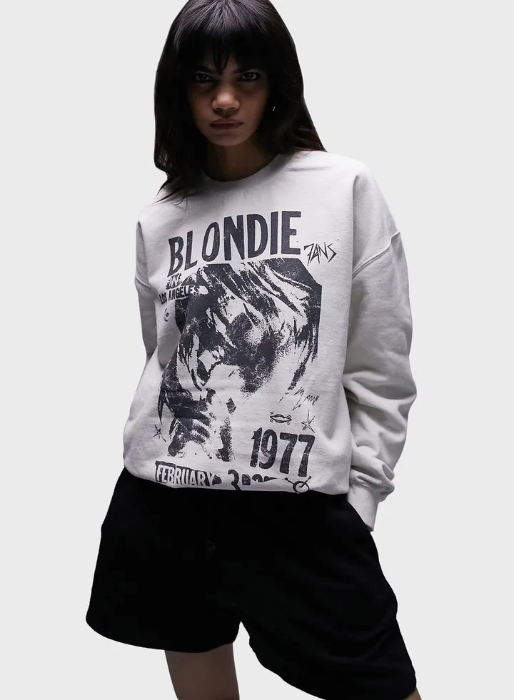 Crew Neck Graphic Sweatshirt