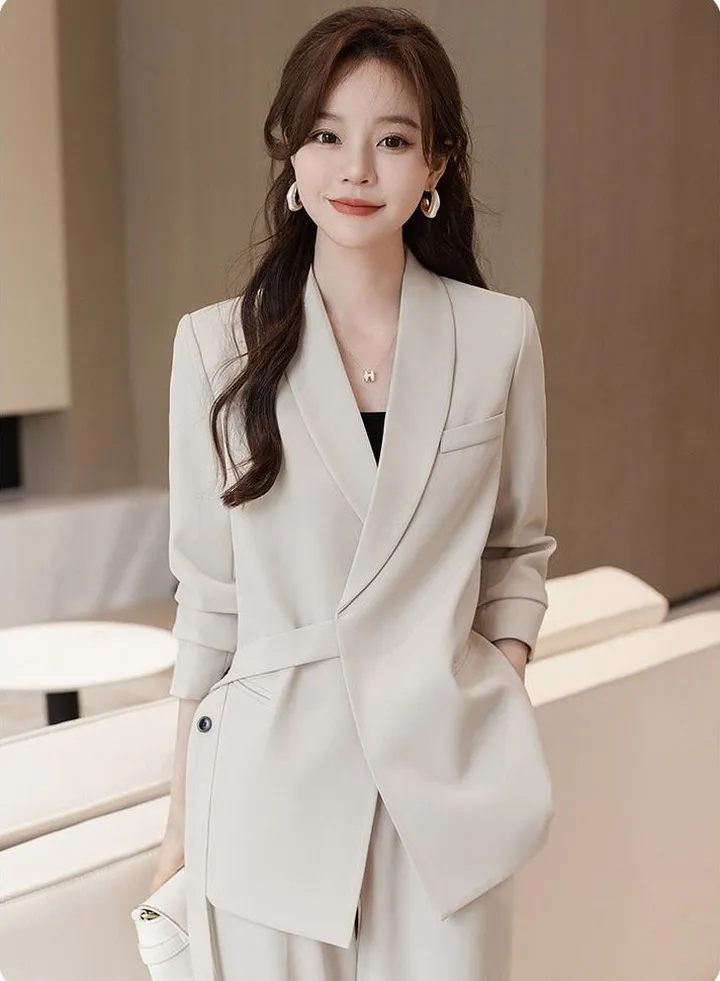 Casual Suit Jacket For Women In 2023 New High End Wide Leg Pants Professional Suit Two Piece Suit Set