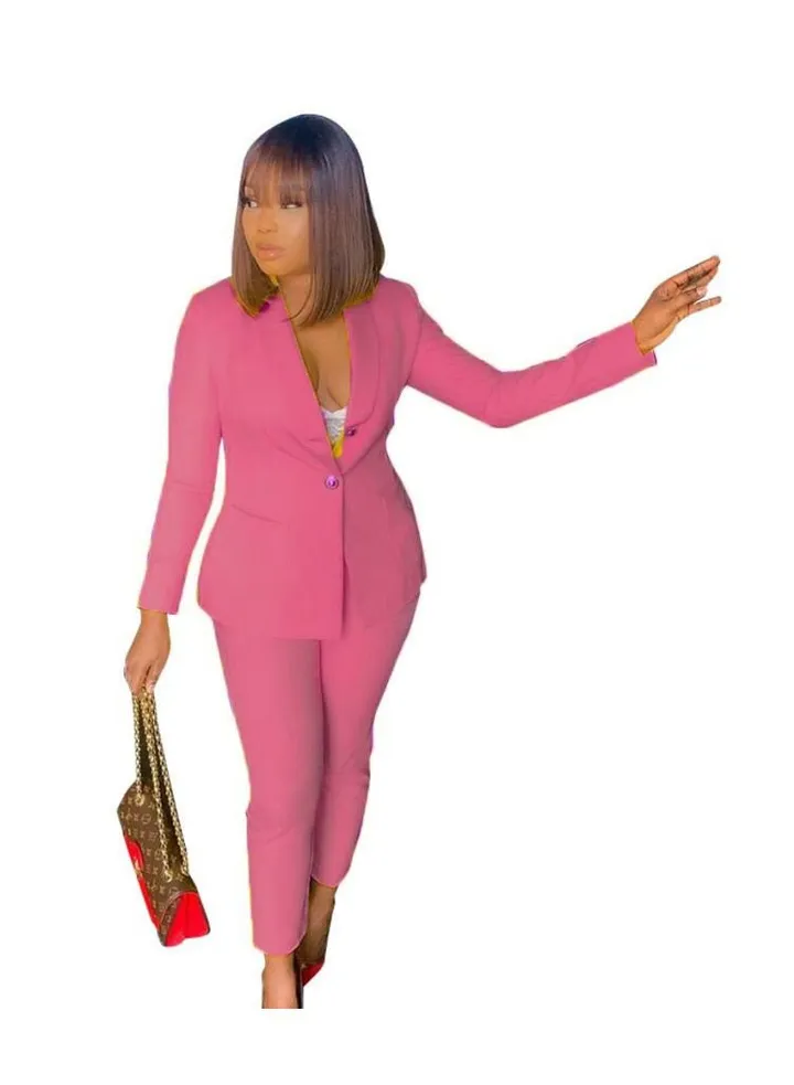 Women's Casual Solid Color Suit,