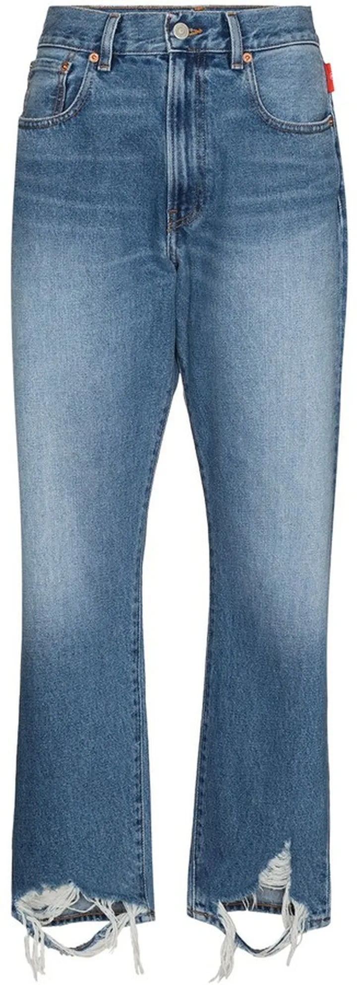 Stonewashed Ripped Detail Jeans