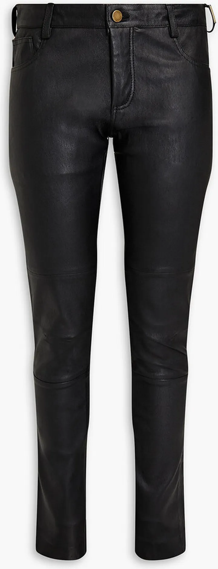 Stretch-leather skinny pants