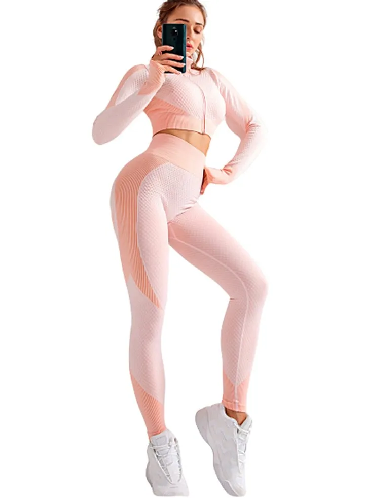 Stripe Detail Sports Suit Pink