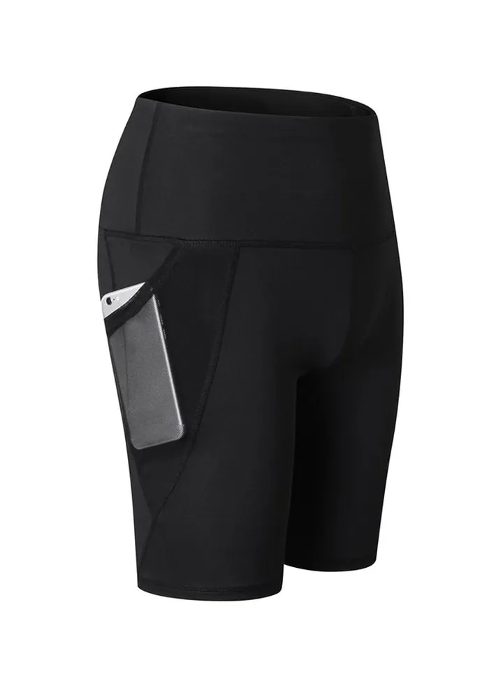 Sports Yoga Short Training Pants Black