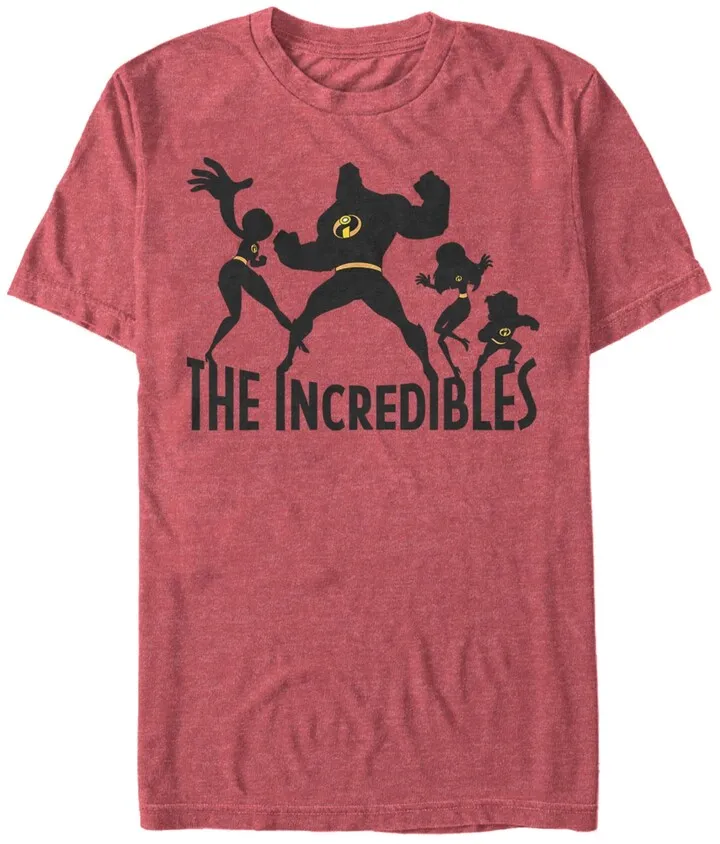 Disney Pixar Men's Incredibles Family Silhouette Short Sleeve T-Shirt