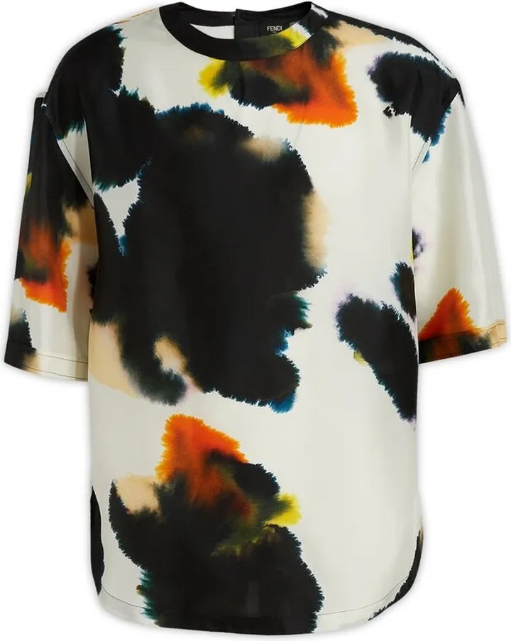 Fendi Spotted Motif Printed Crewneck T-Shirt