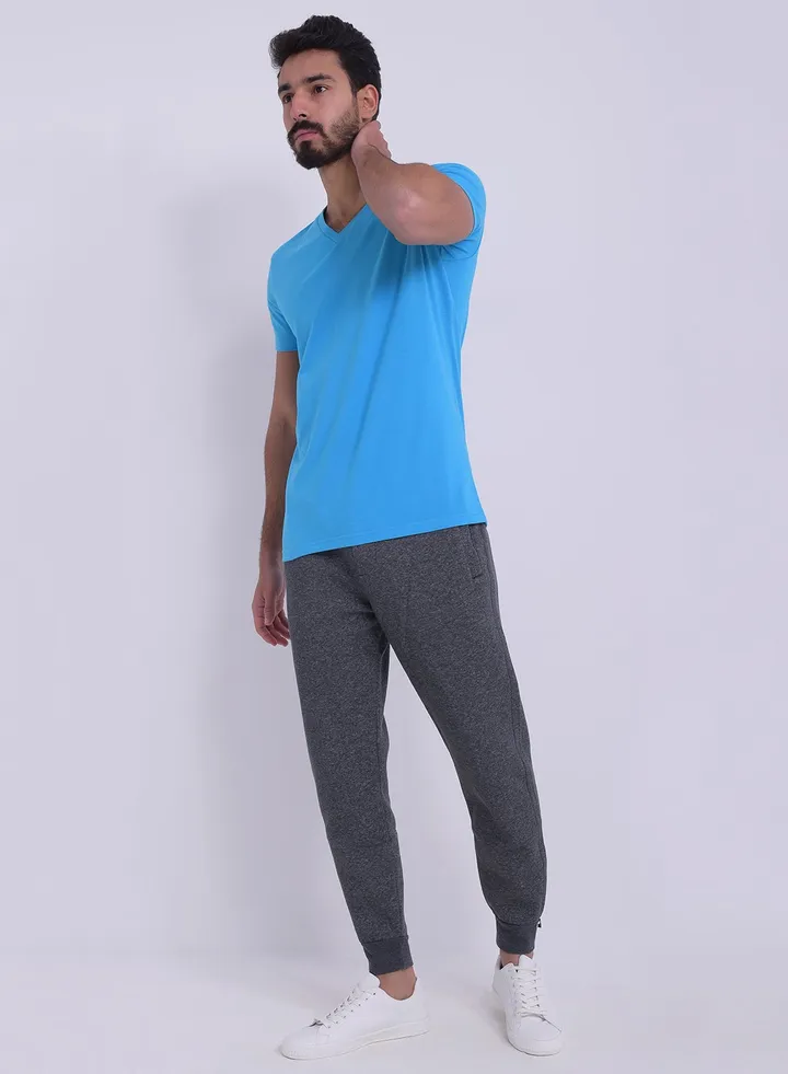 Short Sleeve V-Neck T-shirt Turquoise