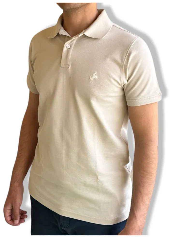Horse Polo Classic Polo Shirt, Beige