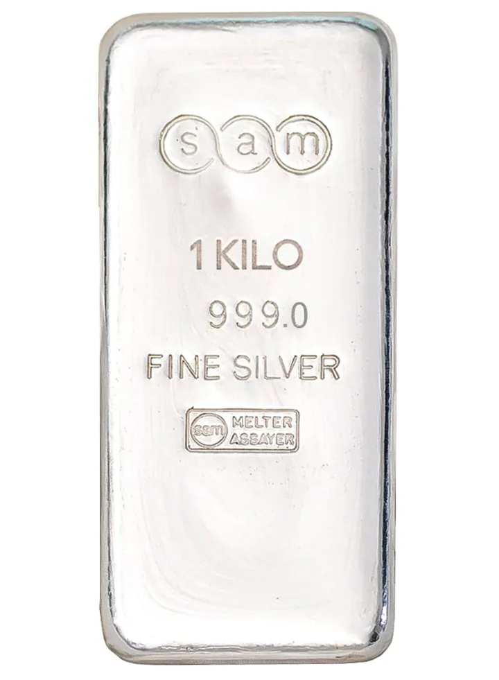 SAM 1kg Pure Silver Bar 999.0 - 1 Kilogram