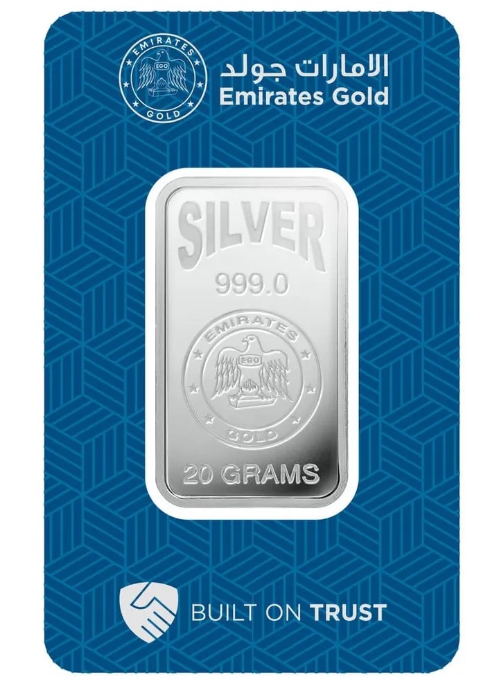 Emirates 20g Pure Silver Bar 999 - 20 Grams