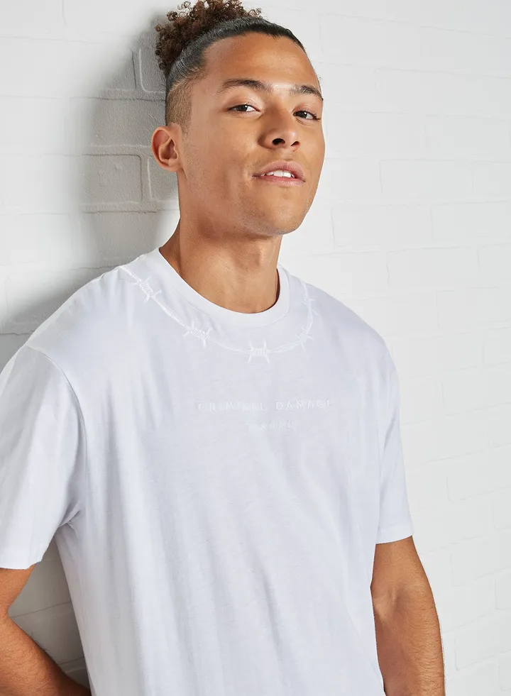 Embroidered Logo T-Shirt White