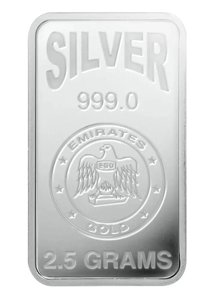 Emirates 2.5g Pure Silver Bar 999 - 2.5 Grams