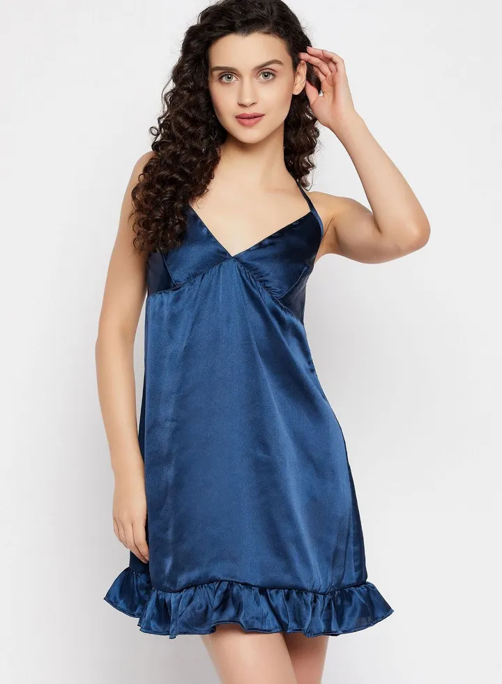 Satin Short Night Dress