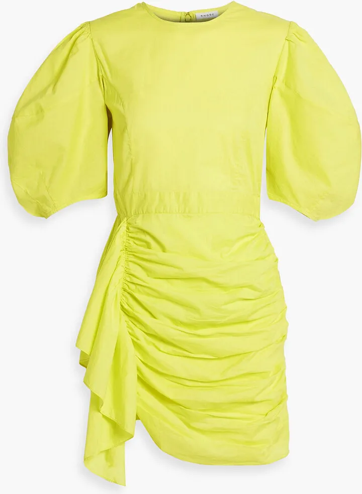 Pia draped cotton mini dress