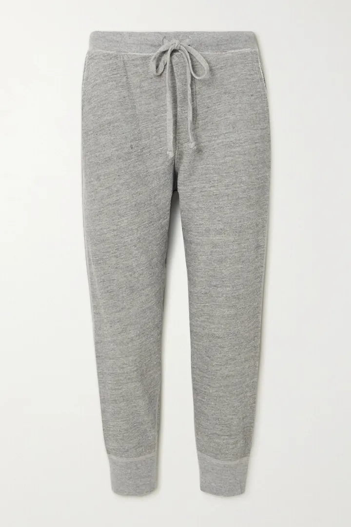 Nili Lotan - Nolan Cropped Cotton-blend Jersey Track Pants - Gray