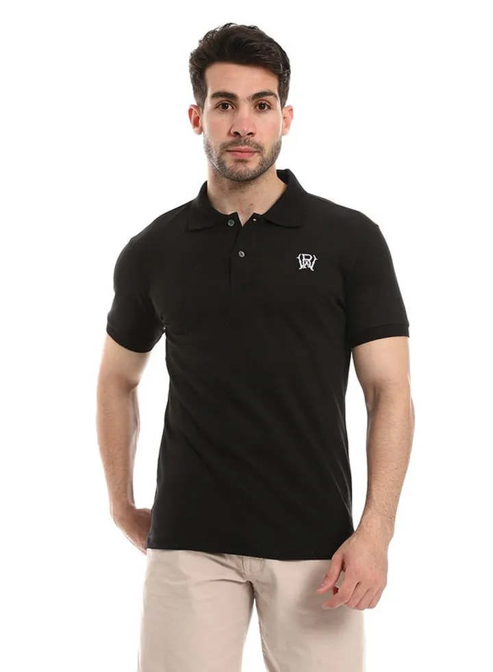 Pique Comfy Black Polo Shirt