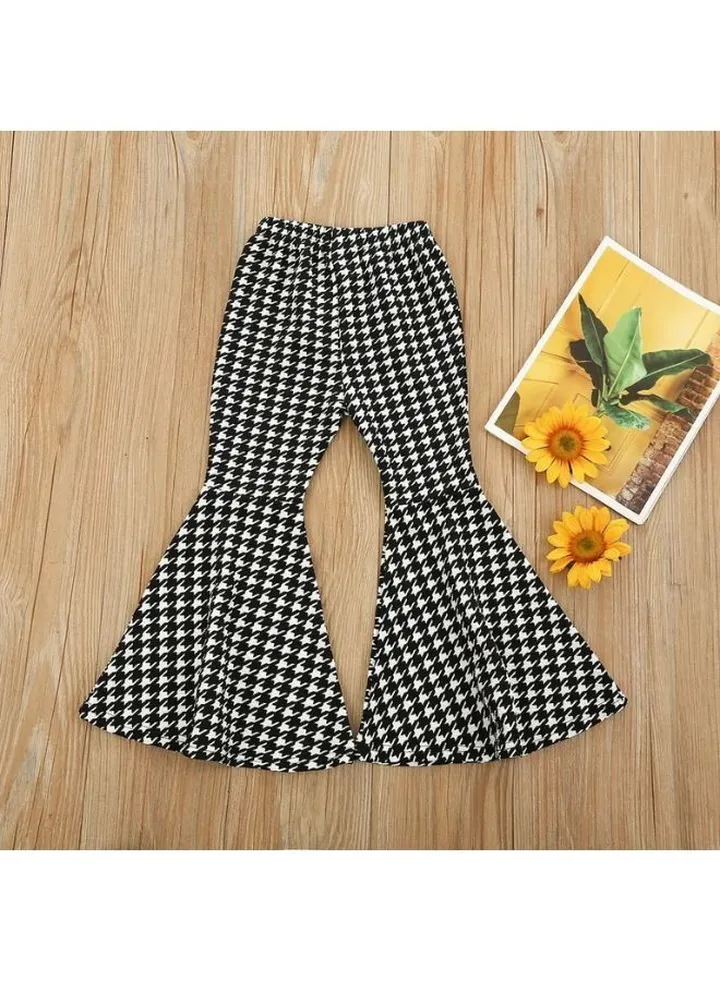 Black and white patterned baby girl pants