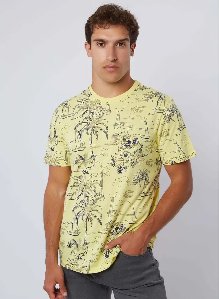 Casual Printed Cotton Regular Fit T- Shirt