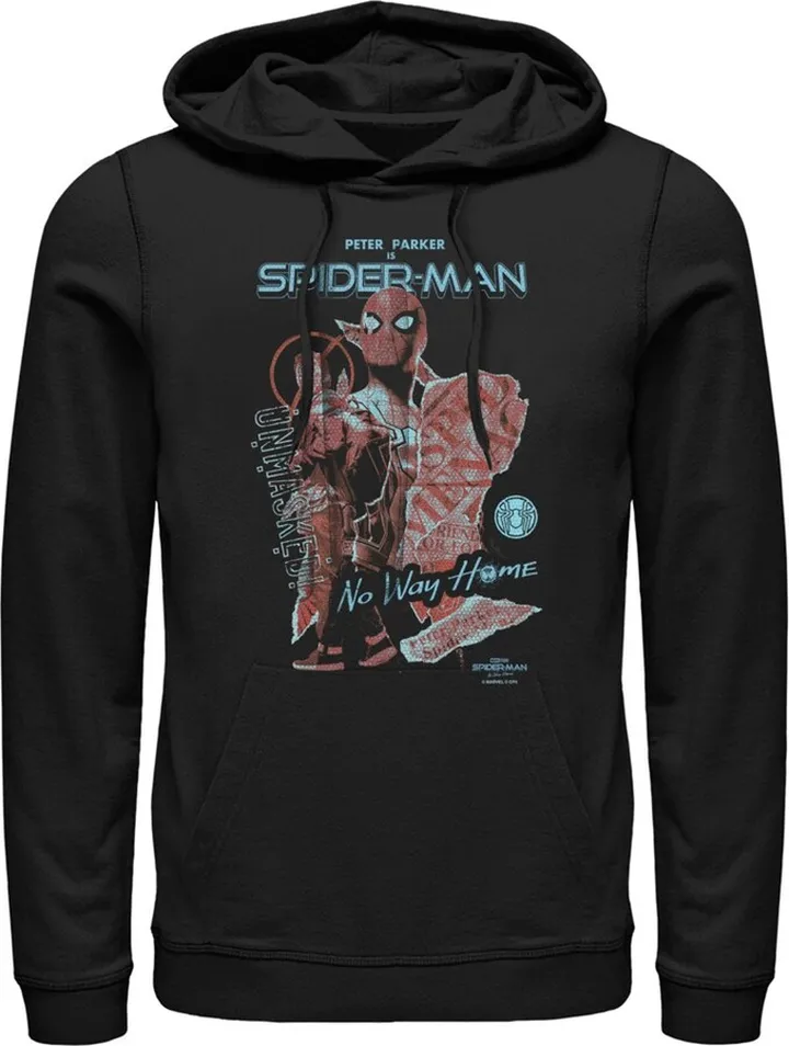 Men's Marvel Spider-Man: No Way Home Unmasked Pull Over Hoodie - Black - Small