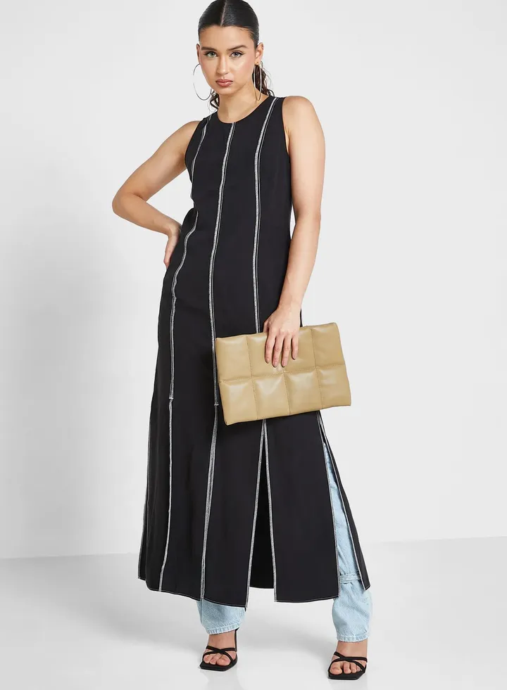 Contrast Detail Dress