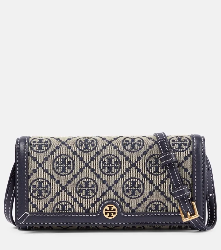 Small T Monogram jacquard crossbody bag